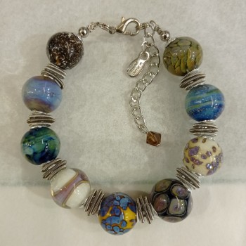 Bracelet Maya with Murano Glass Pearls - Bracciale Maia con Perle in Vetro di Murano