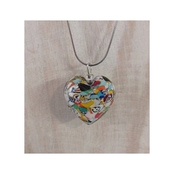 Heart pendant in Murano glass with gold - Pendente Cuore in Vetro di Murano con oro
