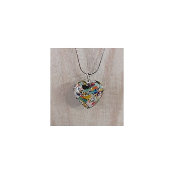 Heart pendant in Murano glass with gold - Pendente Cuore in Vetro di Murano con oro